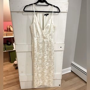 Lulus cream satin dress, size S